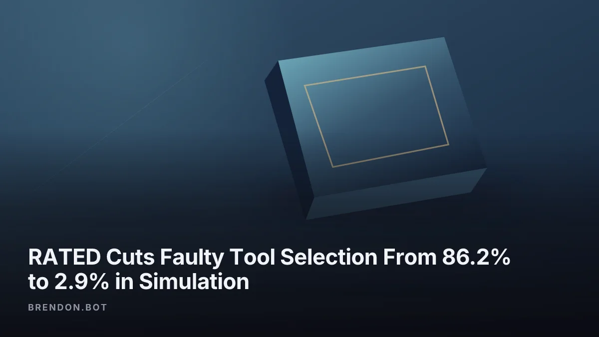 RATED Cuts Faulty Tool Selection From 86.2% to 2.9% in Simulation